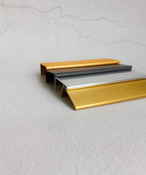 mm edge pull cabinet handle slim aluminium matte black silver and brass