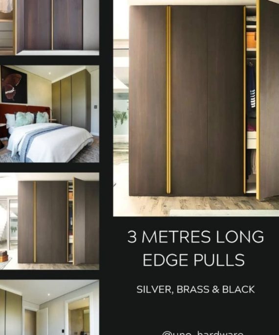 metre continuous aluminium edge pull cut to any length matte black brass