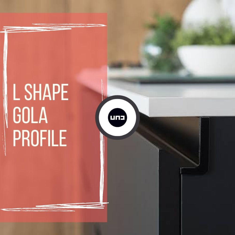 m l shape gola handleless led profile matte black and dark silver