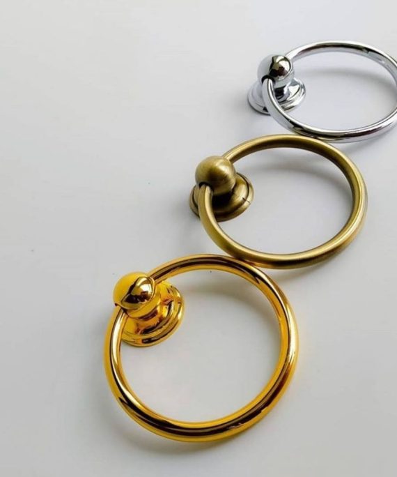 mm round ring pull cabinet handle zinc alloy chrome finish