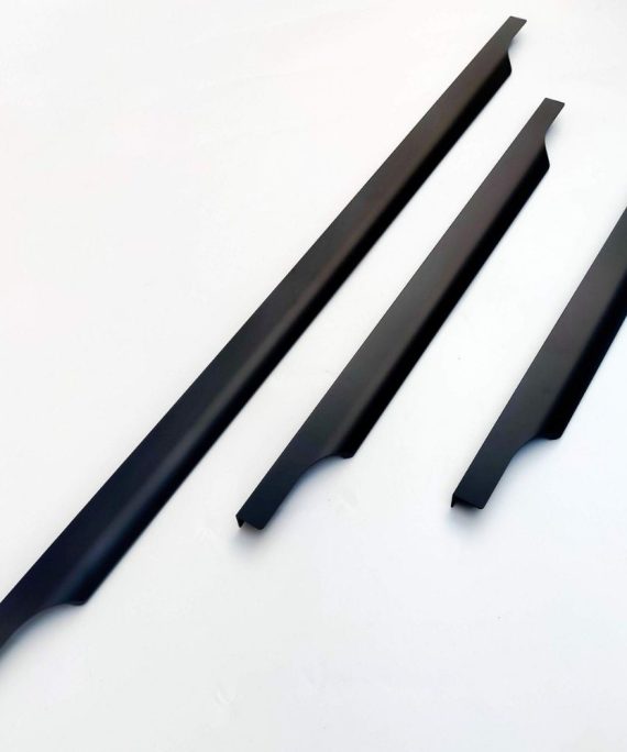aluminium edge pull cabinet handle 350mm 500mm and 800mm silver matte 2