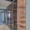 aluminium glass door profile with embedded handle designs matte black