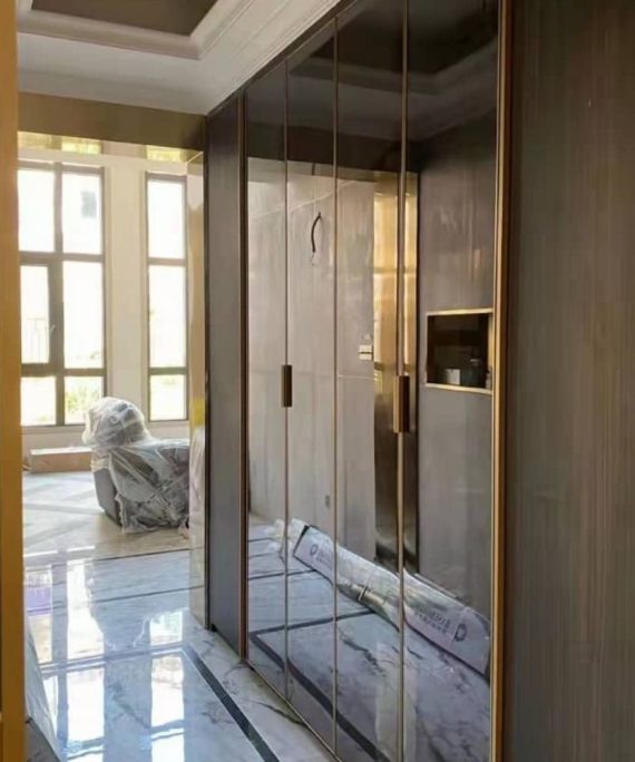 aluminium glass door profile with embedded handle designs matte black