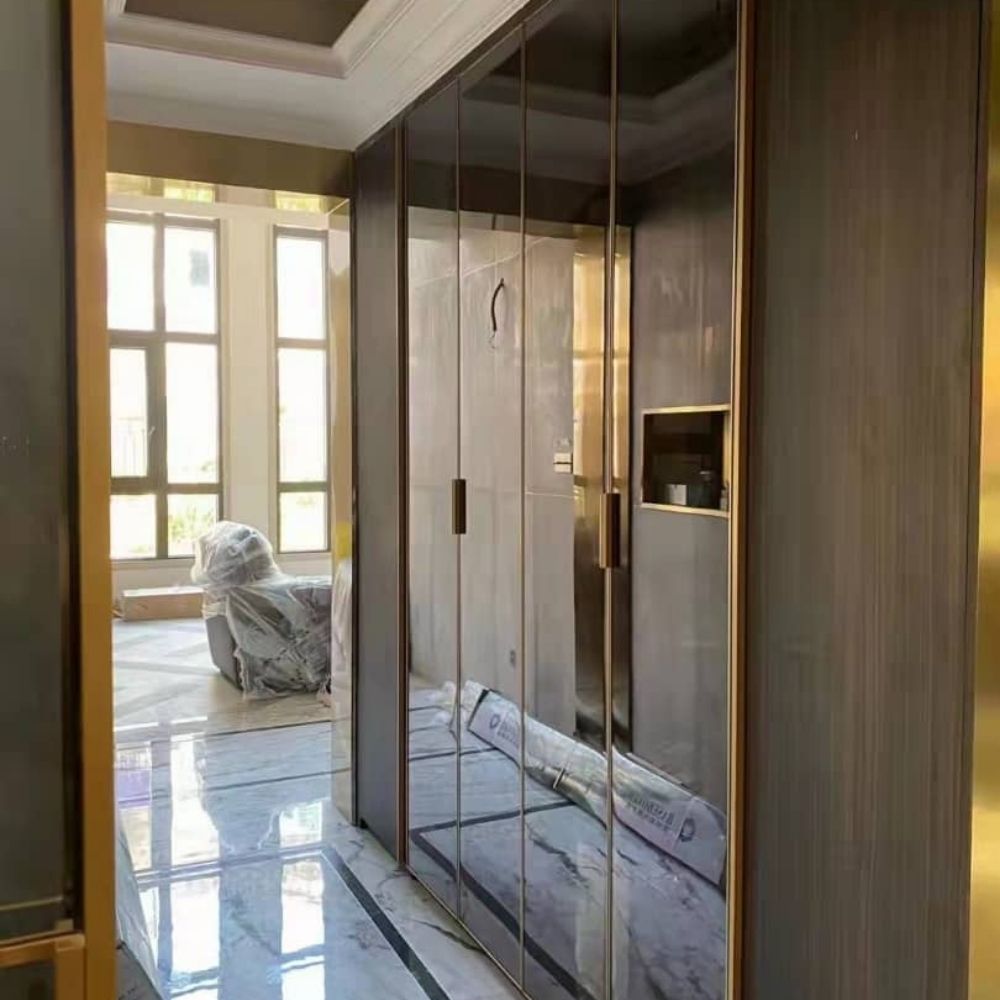 aluminium glass door profile with embedded handle designs matte black