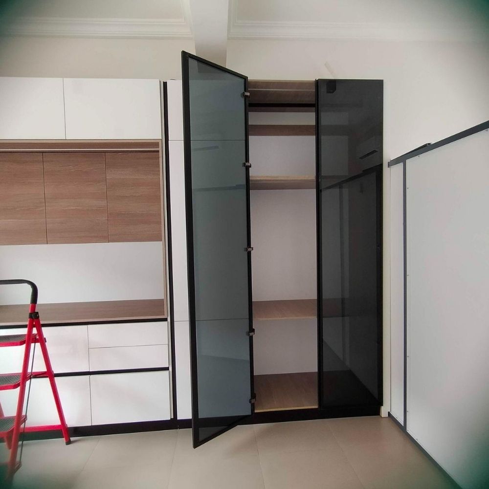 aluminium glass door profile with embedded handle designs matte black