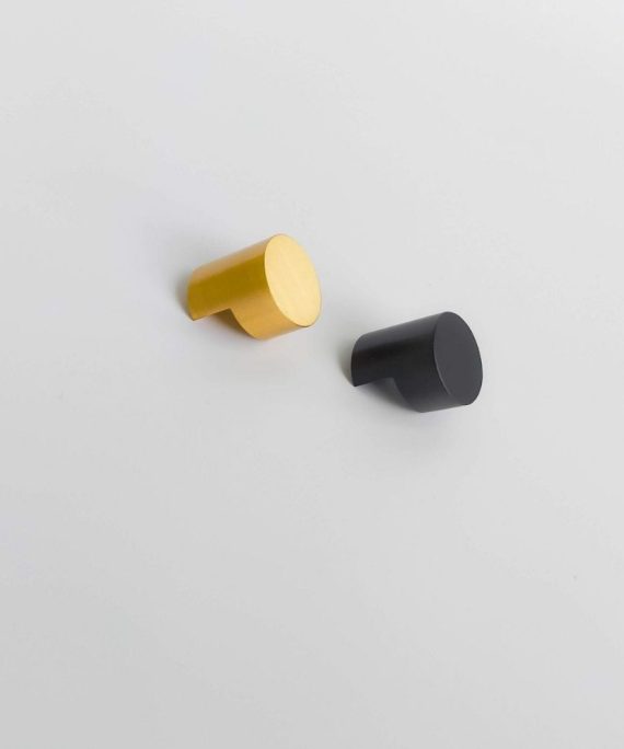 chord brass cabinet knob cut out grip detail solid brass matte black and