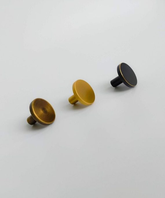 circum round brass cabinet knob mm solid brass bronze brass and black