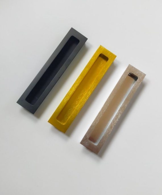 flush pull recessed cabinet handle aluminium 110mm and 192mm bronze brass 2