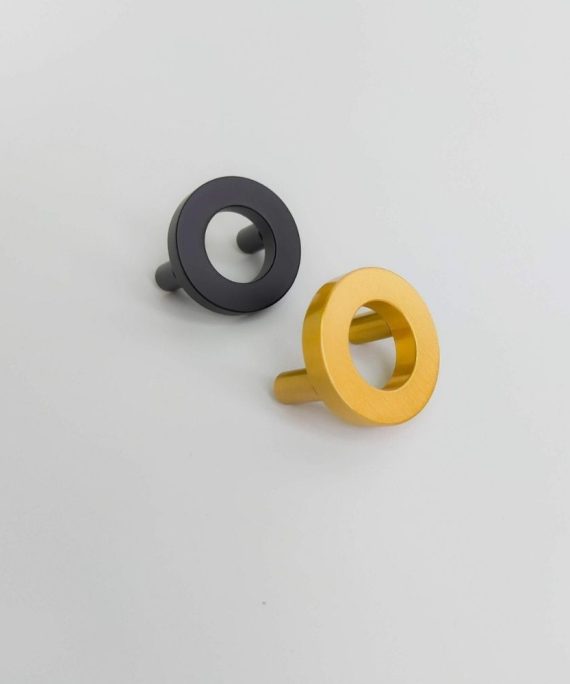full moon round brass cabinet knob mm solid brass brass and matte black