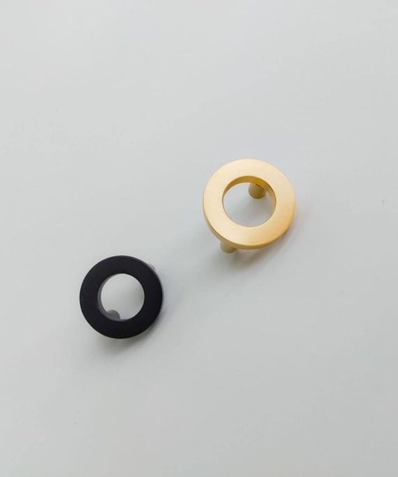 full moon round brass cabinet knob mm solid brass brass and matte black