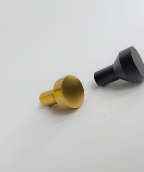 funnel cabinet knob ergonomic tapered shape solid brass matte black and