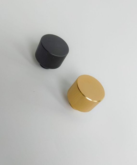 gear shaped cabinet knob solid aluminium industrial design matte black and