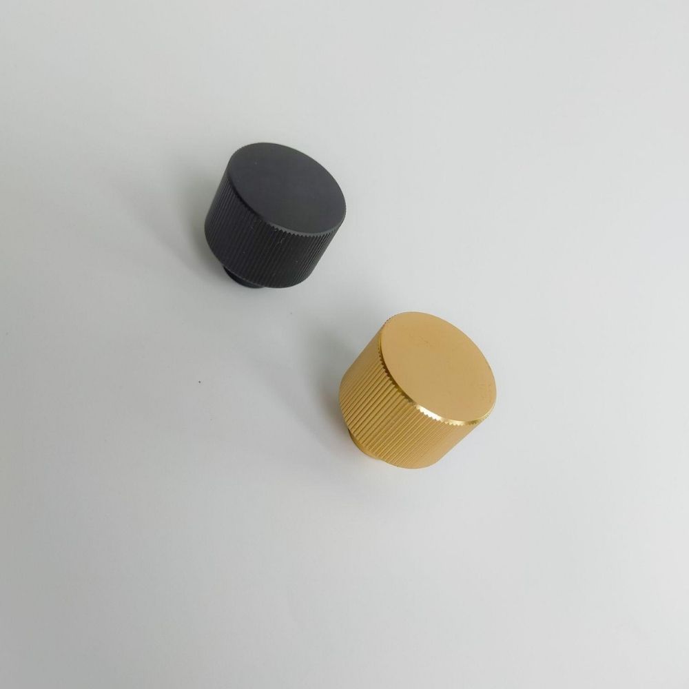 gear shaped cabinet knob solid aluminium industrial design matte black and
