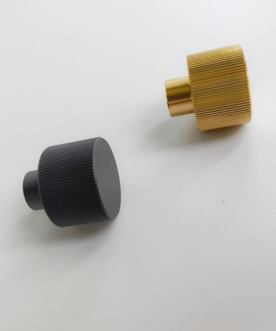 gear shaped cabinet knob solid aluminium industrial design matte black and