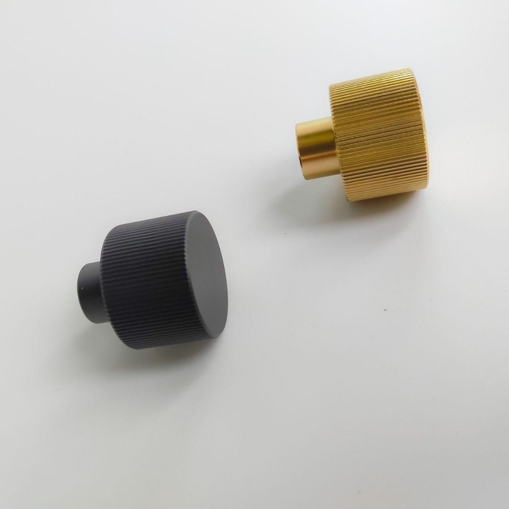 gear shaped cabinet knob solid aluminium industrial design matte black and