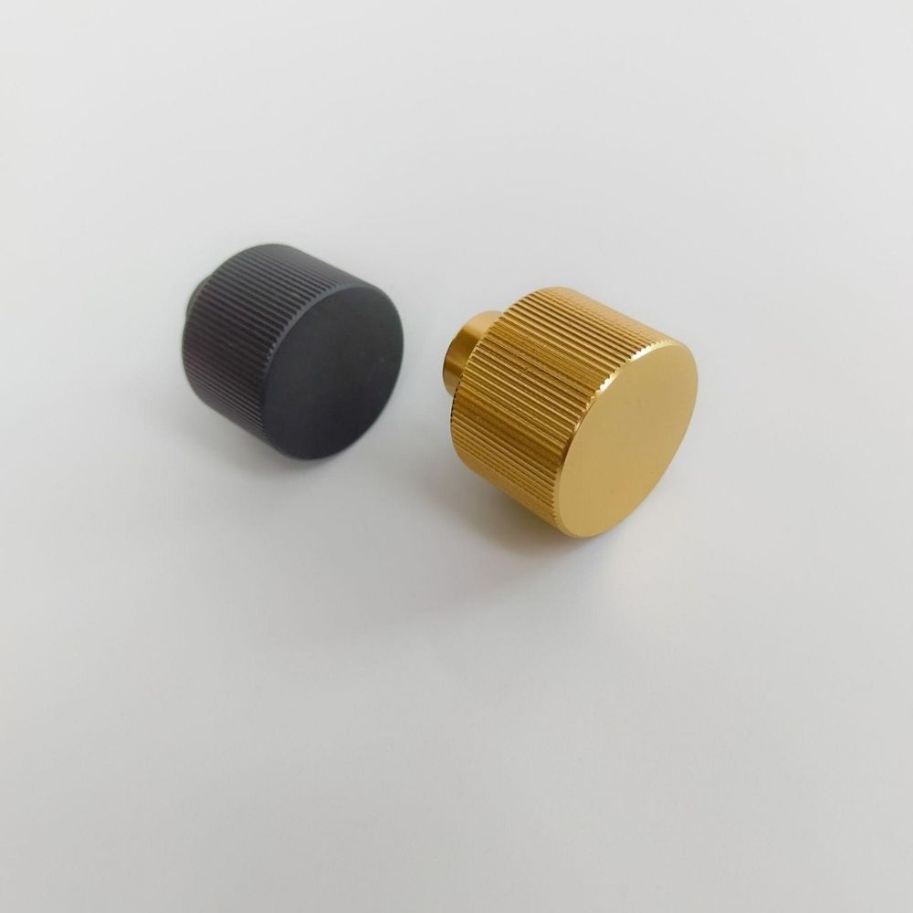 gear shaped cabinet knob solid aluminium industrial design matte black and