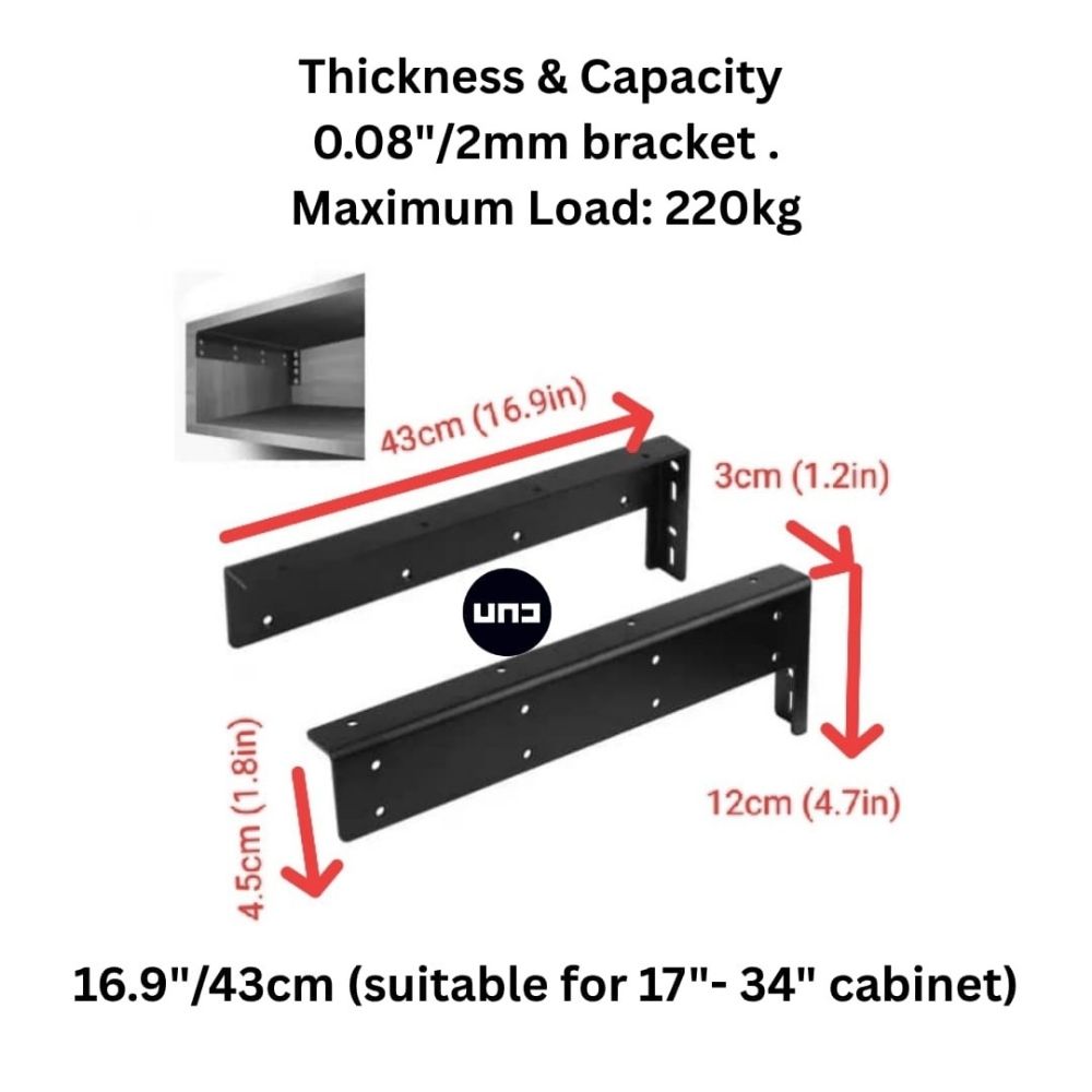 heavy duty suspended cabinet brackets kg capacity in and in powder