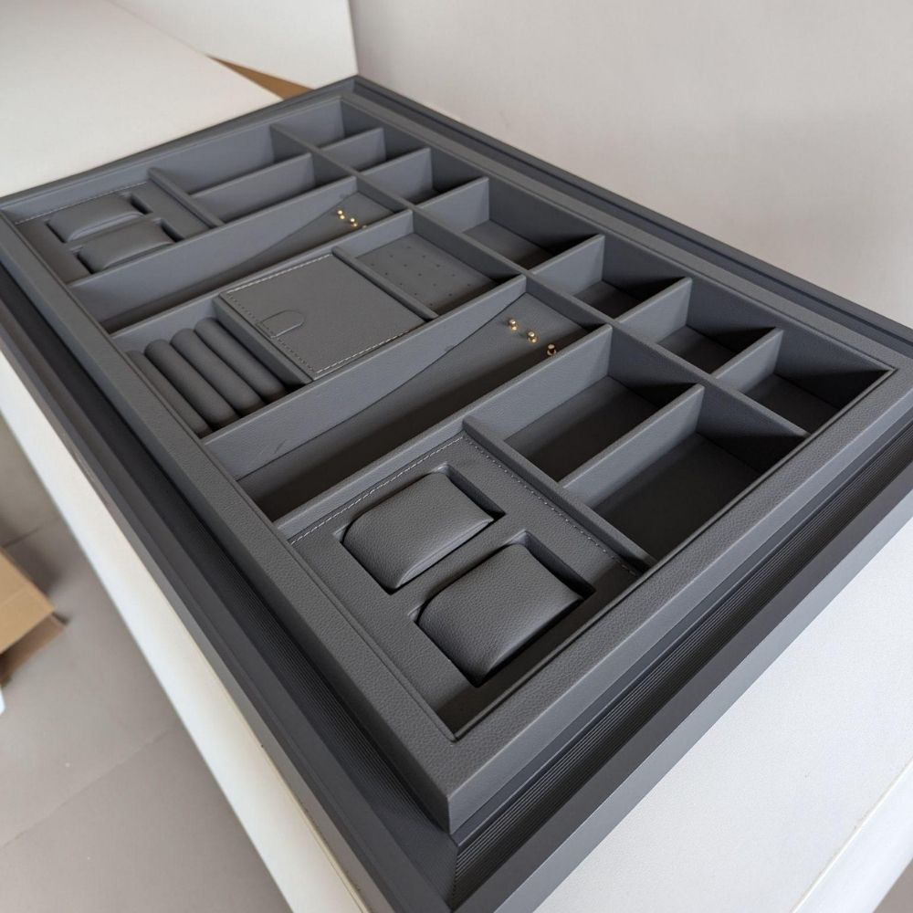 soft close aluminium jewelry rack genuine leather designs mm and