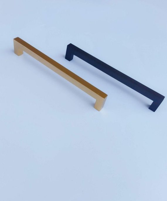square edge aluminium cabinet handle mm to mm matte black and brass
